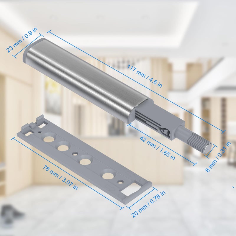 Jiayi Cabinet Latch Magnetic Push Catch 20 Pack Push to Open Cabinet Hardware Spring Release Push Touch Latch Heavy Duty Kitchen Door Push Release Latch for Drawer Closure Push Catch Press Out Latch - Image 2